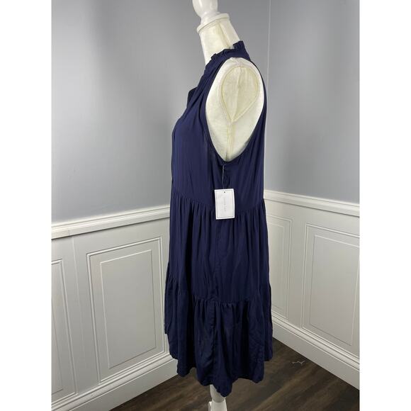 NWT, 1.State Beach, Medium, Navy Blue Dress, Relaxed Fit, Tiered, Lightweight - Picture 2 of 9
